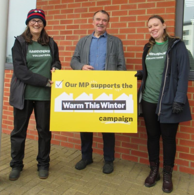 Reader’s letter: local people lobbied Southampton MPs as part of  Greenpeace Warm this Winter event