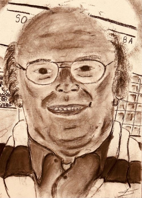 Charcoal drawing of Markus Liebherr