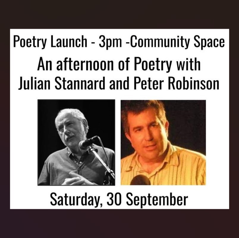 An afternoon of poetry with Julian Stannard & Peter Robinson at October Books this month